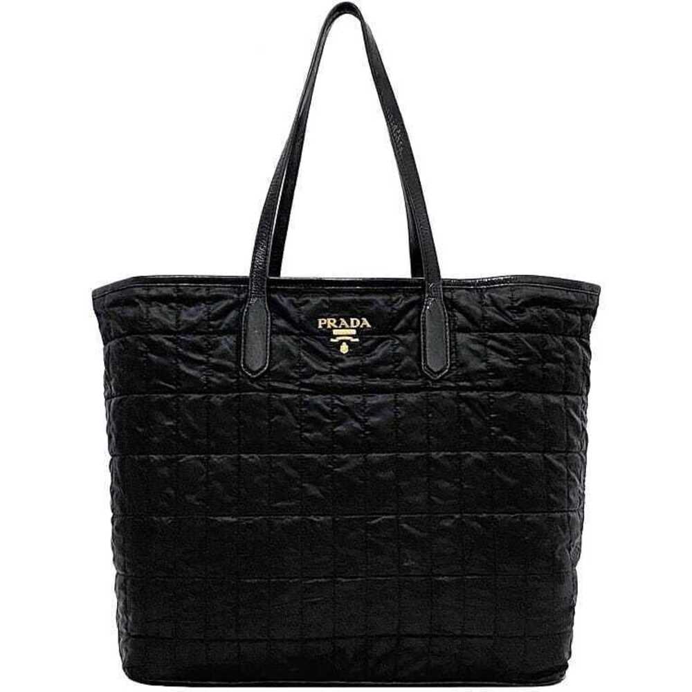 Prada Tote Bag Black Nero Black Tessuto Enamel Quilted Shoulder Ultra Gold